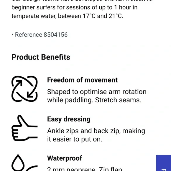 Decathlon Olian Kids' Blue Wetsuit 2mm NWOT 8y - Picture 5 of 12